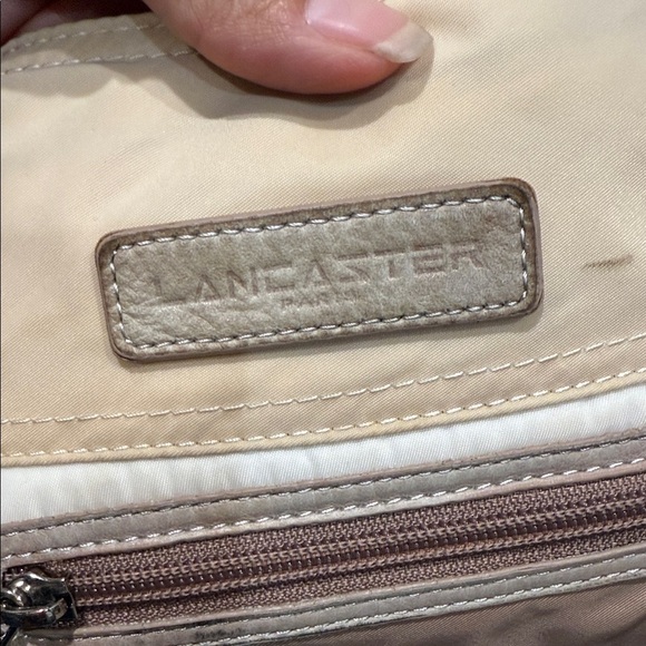 LANCASTER Beige and Brown Crossbody Bag with Buckle - Picture 2 of 11